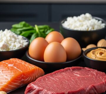 Protein Rich Foods for Fat Loss and Muscle Gain Keto Paleo Low Carb List 360x320